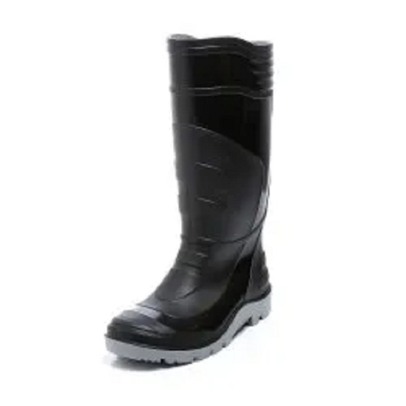 Grey And Black Gum Boot