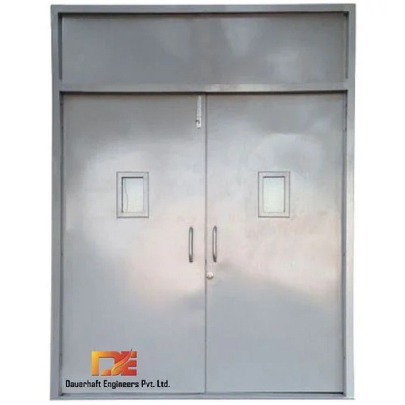 Double Leaf Fire Door with Top Fixed Panel