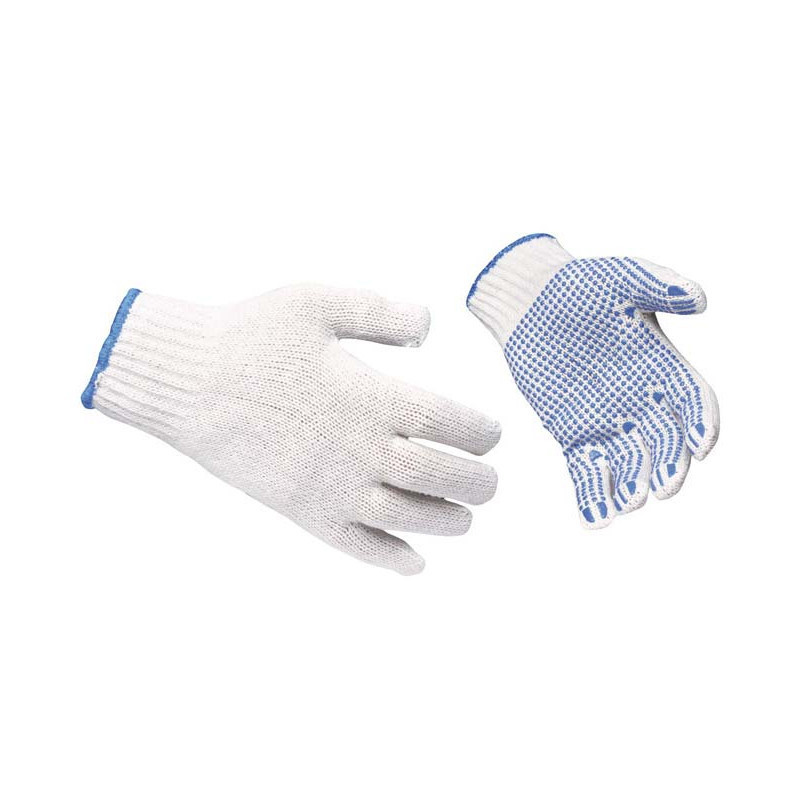DOTTED HAND GLOVES (WHT / BLUE)