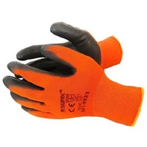 Nitrile grey on orange nylon gloves