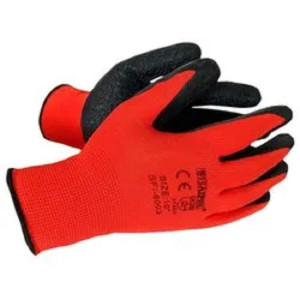 LATEX COATED BLACK & RED NYLON GLOVES