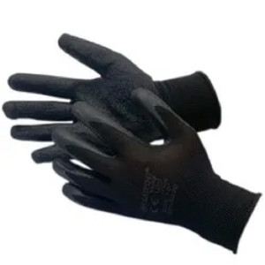 LATEX COATED BLACK ON BLACK NYLON GLOVES