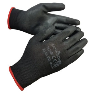 Full Coated Black PU Gloves