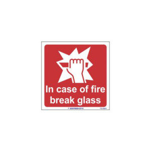 In case of fire break glass Signage