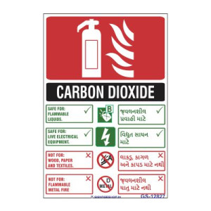 Carbon Dioxide fire extinguisher Signage